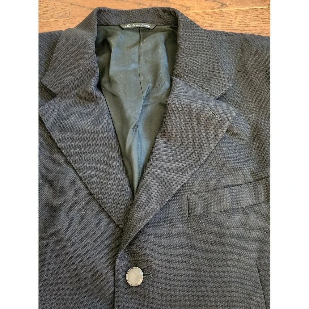 Canali Blazer Men US 44R (54R) Navy Blue Italian Wool Luxury Classic High End